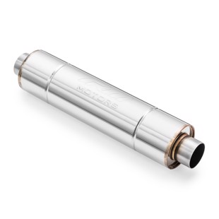 RM Motors Sports straight through silencer RM02 with Embossing Can length - 550 mm, Inlet diameter - 70 mm, Can diameter - 120 mm