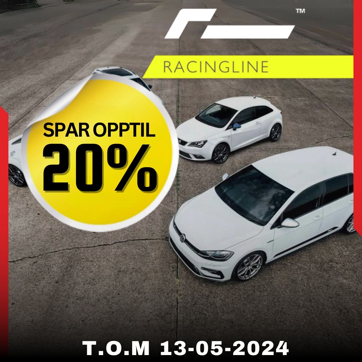 Spar opptil 20% på Racingline og gi bilen din et løft.