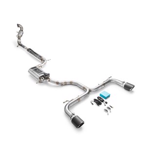 RM Motors Complete exhaust system for Seat Leon Cupra 3 with sport catalyst Emission standard - Euro 3, Capacity - 200 cpsi, Tip diameter - 89 mm, Exhaust tip - 8