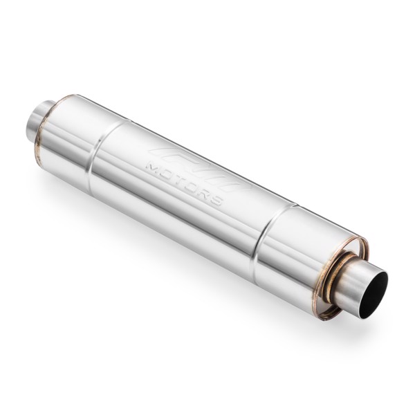 RM Motors Sports straight through silencer RM02 with Embossing Can length - 250 mm, Inlet diameter - 63,5 mm, Can diameter - 130 mm